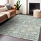 Homeroots 10' X 14' Sky Blue And Beige Floral Washable Indoor Outdoor Area Rug 603454 - alternate 4