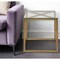 Homeroots 22" Brass And Clear Glass And Steel Square End Table 543843 - alternate 1