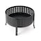 Deko Living 27 Inch Round Outdoor Steel Wood Burning Fire Pit w/ Cooking Grill, Spark Screen COB10514 - alternate 5
