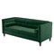 Homeroots Green Velvet Upholstered Sofa with Bolster Pillows 473451 - alternate 1