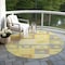 Homeroots 8' Yellow Blue And Terra Cotta Round Geometric Washable Indoor Outdoor Area Rug 605057 - alternate 4