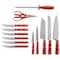 Martha Stewart Everyday Eastwalk 14 Piece Stainless Steel Cutlery Block Set in Red 120049.14 - alternate 4