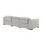 Homeroots 110" Light Gray Top Grain Leather Reclining Metal USB Sofa 720303 - alternate 3