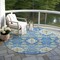 Homeroots 8' Blue Green And Orange Round Oriental Washable Indoor Outdoor Area Rug 597676 - alternate 3