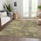 Homeroots 8' X 10' Artichoke Green Coral And Brown Floral Washable Indoor Outdoor Area Rug 604105 - alternate 4
