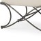 Homeroots 55" Cream and Nickel Fabric and Metal Upholstered Bench 606735 - alternate 3