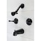 Kingston Brass Triple-Handle Tub and Shower Faucet, Matte Black KB2230YL - alternate 2