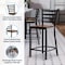 Flash Furniture HERCULES Black Ladder Back Metal Restaurant Counter Stool - Cherry Wood Seat XU-DG697BLAD-24-CHYW-GG - alternate 4