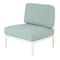 Homeroots 31" White Heavy Duty Plastic Outdoor Armchair With Sea Green Cushion 565279 - alternate 3