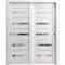 Sartodoors Sliding Closet Bypass Doors 56 x 80in, Quadro 4445 Nordic White W/ Frosted Glass, Sturdy Rails QUADRO4445DBD-NOR-56 - alternate 3
