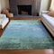 Homeroots 8' X 10' Teal Blue And Aqua Striped Washable Indoor Outdoor Area Rug 610910 - alternate 4