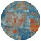 Homeroots 8' Navy Blue Orange And Ivory Round Abstract Washable Indoor Outdoor Area Rug 596880 - alternate 4