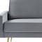 Homeroots 72" Gray Velvet Sofa With Brass Legs 480917 - alternate 4