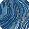 Homeroots 8' Navy Blue Gold And Copper Round Abstract Washable Indoor Outdoor Area Rug 600242 - alternate 3