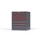 Strong Hold 8 drawer cabinet - (5x 2ft, 3x 4ft) - Red accents - Keyed Different S3036-PPDAS-0802DS - alternate 3