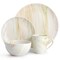 Elama Fine Marble 16 Piece Porcelain Dinnerware Set in Orange and Green EL-FINEMARBLE-OG - alternate 4