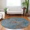 Homeroots 8' Teal Blue And Brown Round Abstract Washable Indoor Outdoor Area Rug 609396 - alternate 2