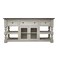 Homeroots 81" Ivory Solid Wood Open shelving Distressed TV Stand 528761 - alternate 2