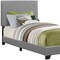 Homeroots Solid Wood Twin Gray Upholstered Faux Leather Bed 333283 - alternate 3