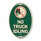 Signmission Driveway Sign No Truck Idling with Graphic, 12 In X 18 In Architectural Oval, Heavy Gauge Aluminum A-OV-G-1218-24125 - alternate 1