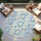 Homeroots 8' Sky Blue And Ivory Round Abstract Washable Indoor Outdoor Area Rug 614181 - alternate 2