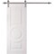 Sartodoors Barn Door 18 x 80 inches, BASIC 9801 White, 6.6FT Silver Rail Track Heavy Hardware Set, Solid Pan BASIC9801BD-S-SKIN-18 - alternate 1
