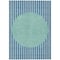 Homeroots 8' X 10' Teal Blue And Aqua Striped Washable Indoor Outdoor Area Rug 597202 - alternate 4