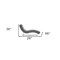 Homeroots 26" Gray Sofa Chaise With Silver Legs 482889 - alternate 3