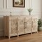 Homeroots 74in Natural Distressed Solid Wood Carved Floral Sideboard with Four Doors 634322 - alternate 4