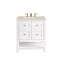 James Martin Vanities Breckenridge 30" Single Vanity, Bright White, w/ 3 CM Siberian Silestone Top 330-V30-BW-3SFR - alternate 1