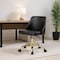 Homeroots Black and Gold Faux Leather Adjustable Height Swivel Rolling Office Chair 554022 - alternate 4