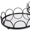 Homeroots Set of Two Black And Silver Metal And Mirrored Glass Round Vanity Trays 608713 - alternate 2