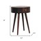 Homeroots 22" Brown Solid Wood Round One Drawer Nightstand 651803 - alternate 2