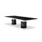Homeroots 120" Black Marble Double Pedestal Base Dining Table 370723 - alternate 2