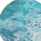 Homeroots 8' Teal Blue And Ivory Round Abstract Washable Indoor Outdoor Area Rug 618324 - alternate 2