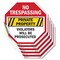 Signmission No Trespassing Private Property Vio, 4 inch X 4 inch, Vinyl Decal, 5PK OC-D-5PACK-4-99 - alternate 1