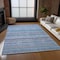Homeroots 9' X 12' Sky Blue And Navy Blue Striped Washable Indoor Outdoor Area Rug 577809 - alternate 2