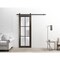 Sartodoors Sturdy Barn Door Frosted Tempered Glass Planum 2122 Black 42x80 Solid Core Modern Interior PLANUM2122BD-B-CA-42 x 80 - alternate 3