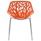 Leisuremod Modern Asbury Dining Chair with Chromed Legs, Orange AC16OR - alternate 3