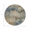 Homeroots 8' Blue Green And Beige Round Abstract Washable Indoor Outdoor Area Rug 630725 - alternate 2