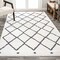 Jonathan Y Cami Moroccan Style Diamond Shag White/Gray 8 ft. x 10 ft. Area Rug MOH410A-8 - alternate 1