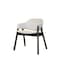 Homeroots Set of Two Cream and Walnut Fabric and Wood Partially Open Back Dining Arm Chairs, 2PK 716274 - alternate 1
