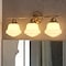Vaxcel Huntley 3 Light LED Gold Brass Farmhouse Bathroom Vanity Wall Fixture White Schoolhouse Glass W0453 - alternate 1