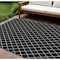 Homeroots 10' X 14' Black And Ivory Geometric Washable Indoor Outdoor Area Rug 596086 - alternate 1