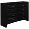 Homeroots 59" Black Solid Wood Eight Drawer Double Dresser 384017 - alternate 1