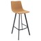 Leisuremod Elland Modern Upholstered Leather Bar Stool with Iron Legs and Footrest, Light Brown ES29BR - alternate 1
