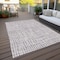 Homeroots 3' X 5' Lilac Purple And Ivory Striped Washable Indoor Outdoor Area Rug 583438 - alternate 5