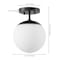 Jonathan Y Marcel Bistro 7.75" 1-Light Bohemian Farmhouse Iron/Frosted Glass LED Semi Flush Mount, Black/White JYL7499C - alternate 3