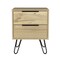 Homeroots 22" Oak Wood Two Drawer Nightstand 478278 - alternate 1