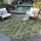 Homeroots 8' Round Green Round Abstract Washable Non Skid Indoor Outdoor Area Rug 559645 - alternate 5